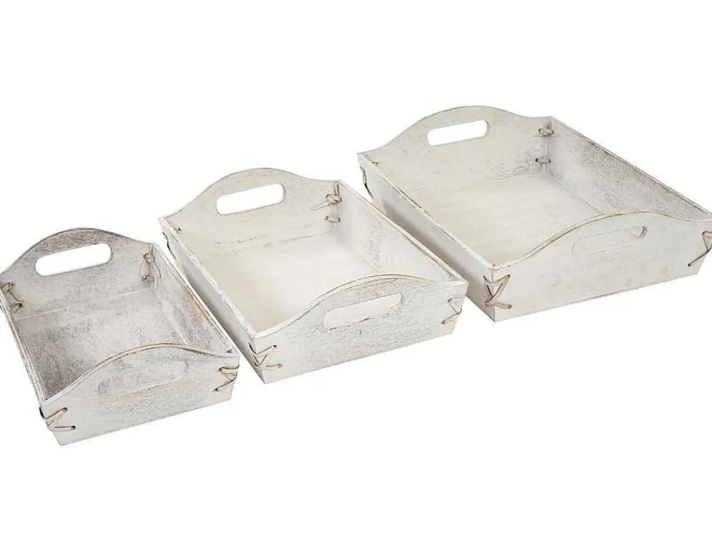 Dienblad Mcw-C50 Shabby Look (Set Van 3), Wit, Shabby-Vente-unique New