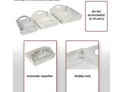 Dienblad Mcw-C50 Shabby Look (Set Van 3), Wit, Shabby-Vente-unique New