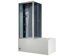 Douche Bad Combinatie Met Massagestralen Daria Van Vertrekt Acrylglas - 75 X 150 X 215 Cm - 30 Micro Jets En 6 Grote Jets-Shower & Design Sale