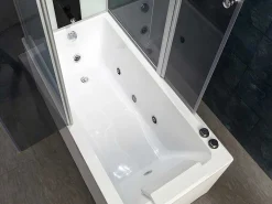 Douche Bad Combinatie Met Massagestralen Daria Van Vertrekt Acrylglas - 75 X 150 X 215 Cm - 30 Micro Jets En 6 Grote Jets-Shower & Design Sale