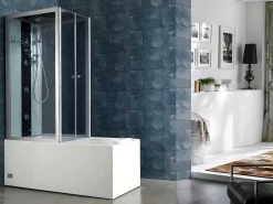 Douche Bad Combinatie Met Massagestralen Daria Van Vertrekt Acrylglas - 75 X 150 X 215 Cm - 30 Micro Jets En 6 Grote Jets-Shower & Design Sale