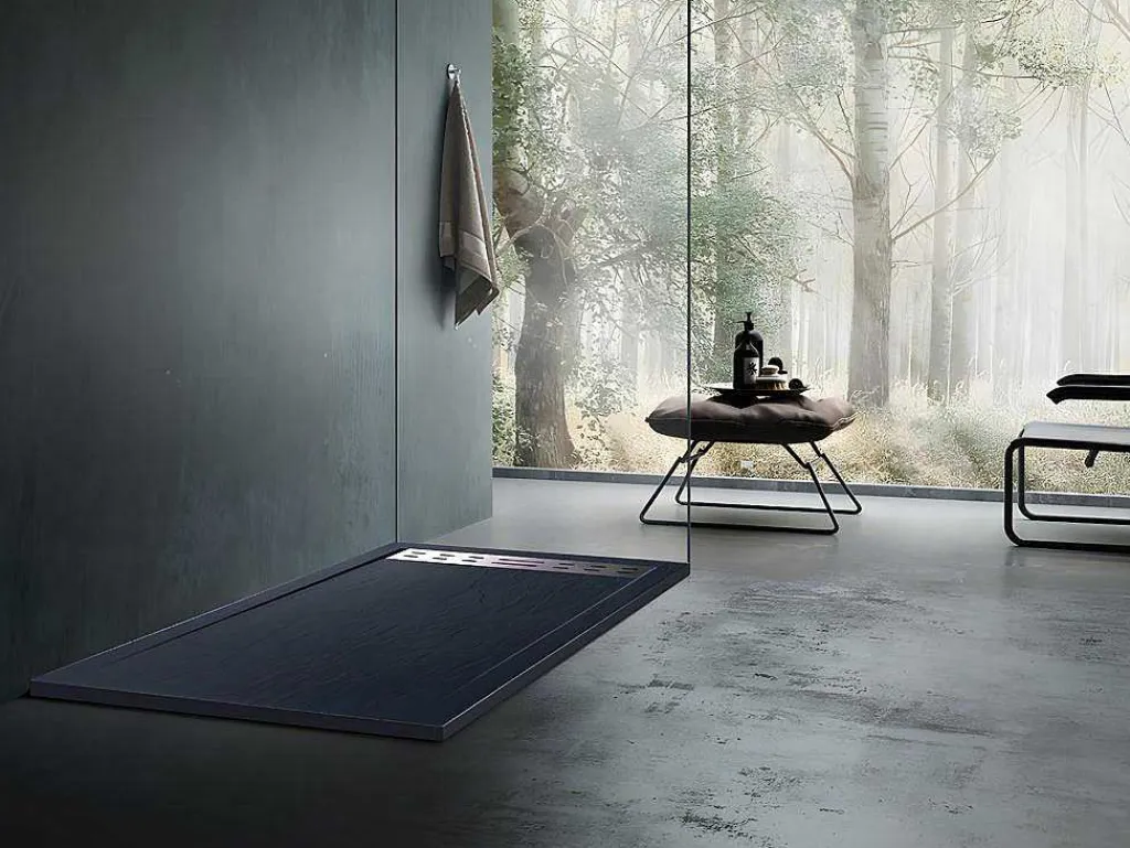 Douchebak Lyros Inclusief Sifon - 1200 X 900 X 40 Mm - Antraciet-Shower & Design Sale