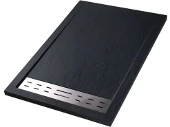 Douchebak Lyros Inclusief Sifon - 1600 X 800 X 40 Mm - Zwart-Shower & Design Outlet