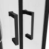 Douchecabine Kwart Cirkel - Aanpasbare Hoogte - L80 X B80 X H213/232 Cm - Zwart En Wit - Rovata-Shower & Design Online