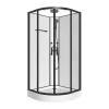 Douchecabine Met Massagefunctie Van Bamboevezel - Mat Zwart - L80 X B80 X H225 Cm - Zalifa-Shower & Design New