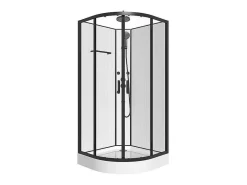 Douchecabine Met Massagefunctie Van Bamboevezel - Mat Zwart - L80 X B80 X H225 Cm - Zalifa-Shower & Design New