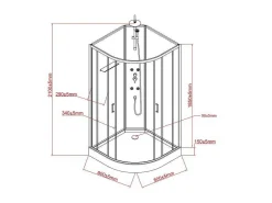 Douchecabine Met Massagefunctie Van Bamboevezel - Mat Zwart - L80 X B80 X H225 Cm - Zalifa-Shower & Design New