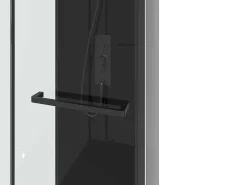Douchecabine Met Omkeerbare Plaatsingsrichting En Aanpasbare Hoogte - Zwart - L90 X B90 X H213/232 Cm - Damilu-Shower & Design Best