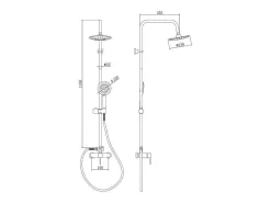 Douchekolom Aita Van Mat Zwart Roestvrij Staal - 127 Cm-Shower & Design New