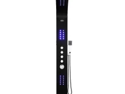 Douchekolom Felicita Met Thermostaatkraan, Balneotherapie En Led-Verlichting - 20*165Cm - Zwart-Shower & Design Discount