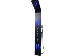 Douchekolom Felicita Met Thermostaatkraan, Balneotherapie En Led-Verlichting - 20*165Cm - Zwart-Shower & Design Discount