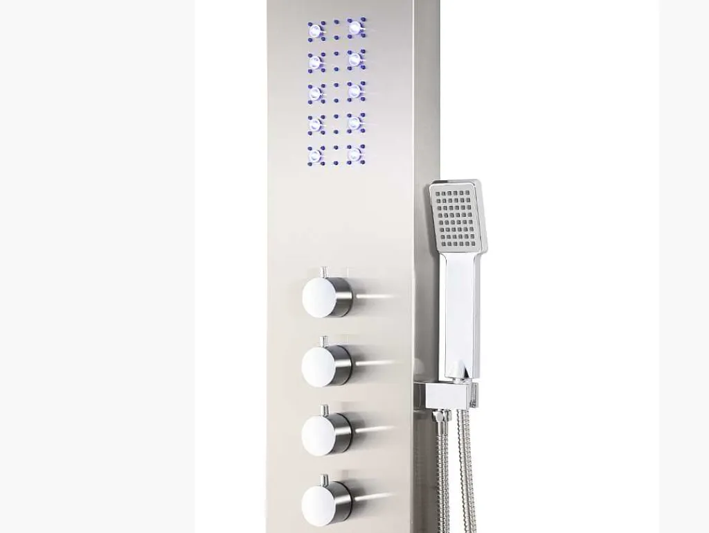 Douchekolom Felicita Met Thermostaatkraan, Balneotherapie En Led-Verlichting - 20*165 Cm-Shower & Design Best