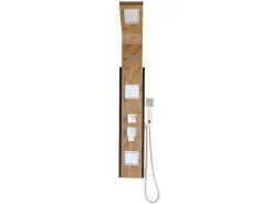 Douchekolom Met Massagestralen Dalima - Tropische Regen - Bamboepaneel - 22 X 145Cm-Shower & Design Discount