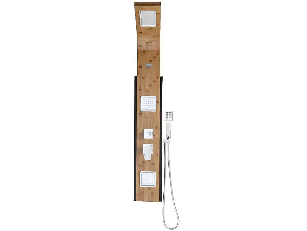 Douchekolom Met Massagestralen Dalima - Tropische Regen - Bamboepaneel - 22 X 145Cm-Shower & Design Discount