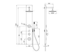 Douchekolom Met Massagestralen Jubida - Zwart - 20*130 Cm-Shower & Design New
