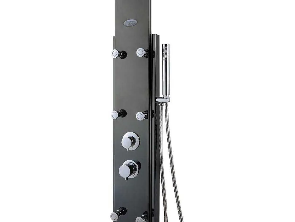 Douchekolom Met Massagestralen Evana - Zwart - 45 X 150 Cm-Shower & Design New