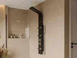 Douchekolom Met Massagestralen Evana - Zwart - 45 X 150 Cm-Shower & Design New