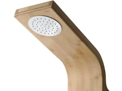 Douchekolom Met Massagestralen Tissia, Tropische Regen En Paneel Van Bamboe - 20 X 140 Cm-Shower & Design Outlet