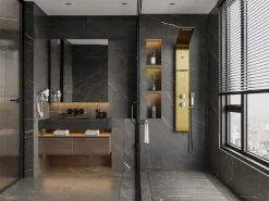 Douchekolom Met Thermostaatkraan En Massagestralen Josta - Goud - 45 X 150 Cm-Shower & Design Best