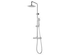 Douchekolom Met Thermostaatkraan Van Verchroomd Roestvrij Staal Ateya - 126 Cm-Shower & Design Online