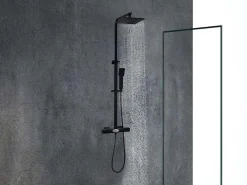 Douchekolom Peneda Van Mat Zwart Roestvrij Staal - 125 Cm-Shower & Design Online