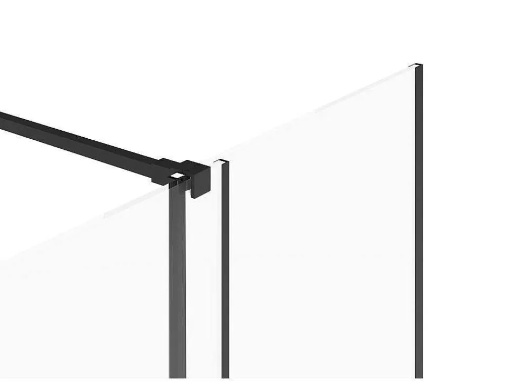 Douchescherm In Industriele Stijl Van Matzwart Metaal - 120 X 200 Cm - Yorem-Shower & Design New