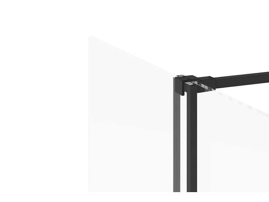 Douchescherm In Industriele Stijl Van Matzwart Metaal - 120 X 200 Cm - Yorem-Shower & Design New
