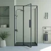 Douchewand Met Draaideur, Mat Zwart, Industriele Stijl - 120 X 80 X 195 Cm - Toroni-Shower & Design Outlet