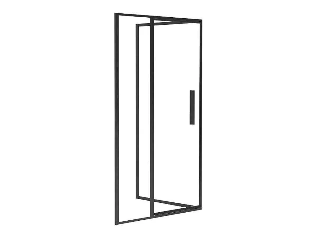 Douchewand Met Draaideur, Mat Zwart, Industriele Stijl - 120 X 80 X 195 Cm - Toroni-Shower & Design Outlet