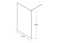 Douchewand Voor Inloopdouche 120 X 200 Cm Goudkleurig Gehard Glas Amberi-Shower & Design