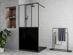 Douchewand Voor Inloopdouche Matzwart Industriele Stijl 100 X 200 Cm Urbanik-Shower & Design Sale