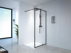 Douchewand Voor Inloopdouche 100 X 200 Cm Matzwart Gehard Glas Amberi-Shower & Design Best