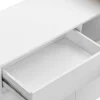 Draaibaar Barmeubel Eldir- 2 Deuren, 1 Lade En 1 Nis - Mdf - Witgelakt & Eiken-Vente-unique Outlet