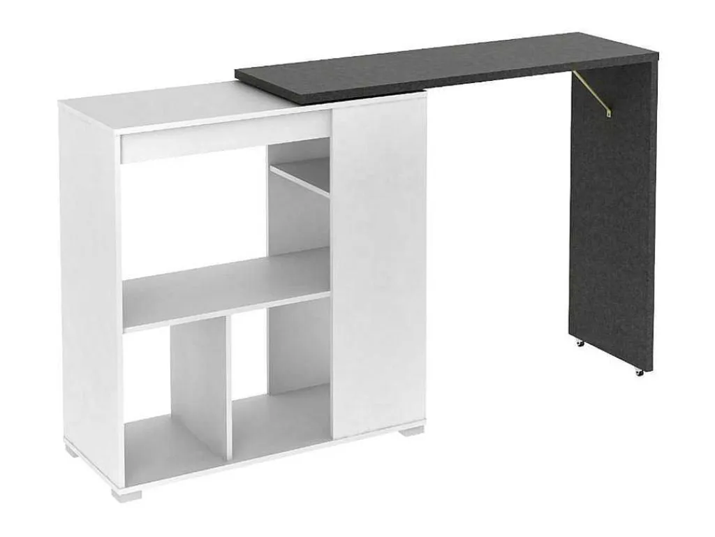 Draaibaar Barmeubel Saturne - Wit En Beton-Vente-unique Sale