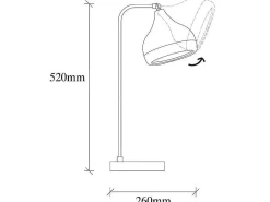Draaibare Bureaulamp Van Metaal Yildo - D17 X H52 Cm - Zwart En Koperkleurig-OZAIA New