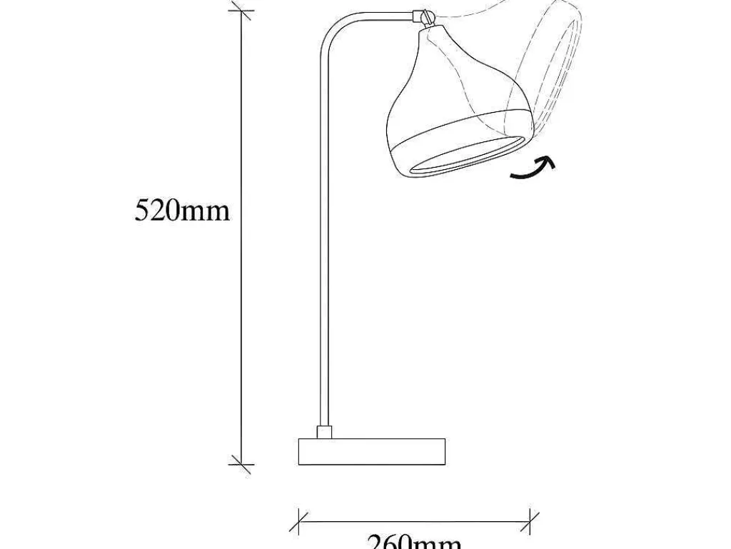 Draaibare Bureaulamp Van Metaal Yildo - D17 X H52 Cm - Zwart En Koperkleurig-OZAIA New
