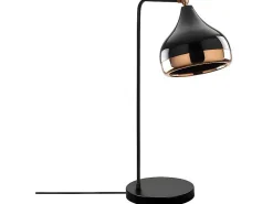 Draaibare Bureaulamp Van Metaal Yildo - D17 X H52 Cm - Zwart En Koperkleurig-OZAIA New