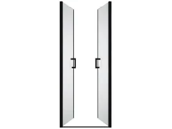 Draaibare Douchedeur - 80 X 195 Cm - Zwart Mat - Gehard Glas - Sarasota-Shower & Design New