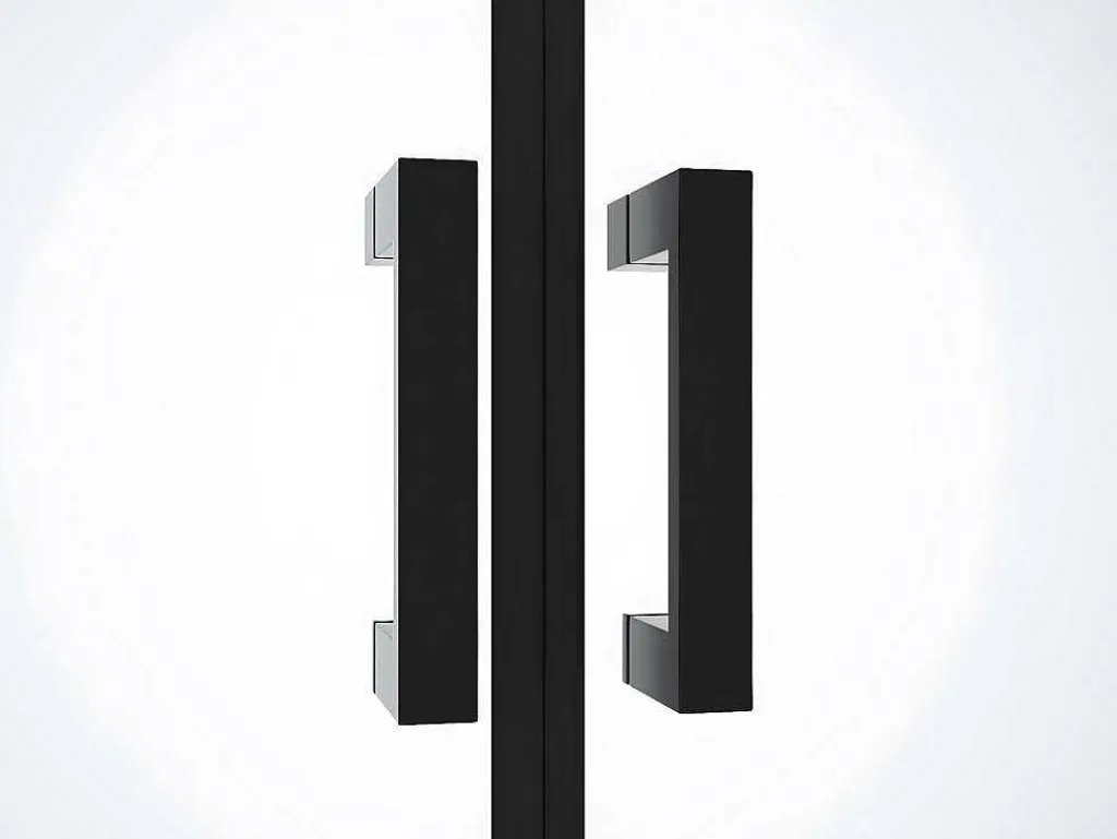 Draaibare Douchedeur - 80 X 195 Cm - Zwart Mat - Gehard Glas - Sarasota-Shower & Design New