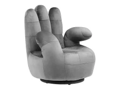 Draaibare Fauteuil Hand Catchy Van Fluweel - Antraciet-Vente-unique Outlet