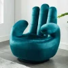 Draaibare Fauteuil Hand Catchy Van Fluweel - Eendenblauw-Vente-unique Clearance