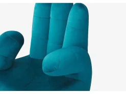 Draaibare Fauteuil Hand Catchy Van Fluweel - Eendenblauw-Vente-unique Clearance