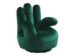 Draaibare Fauteuil Hand Catchy Van Fluweel - Spargroen-Vente-unique Clearance
