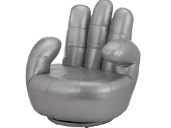 Draaiende Fauteuil Catchy Van Kunstleer - Zilverkleurig-Vente-unique Outlet