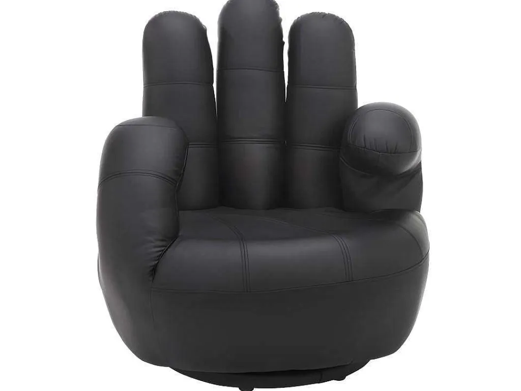 Draaiende Fauteuil Catchy Van Kunstleer - Zwart-Vente-unique Online