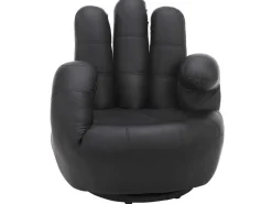 Draaiende Fauteuil Catchy Van Kunstleer - Zwart-Vente-unique Online