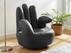 Draaiende Fauteuil Catchy Van Kunstleer - Zwart-Vente-unique Online