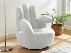 Draaiende Fauteuil Catchy Van Kunstleer - Wit-Vente-unique