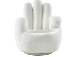 Draaiende Fauteuil Van Imitatiebont Catchy - Wit-Vente-unique Online