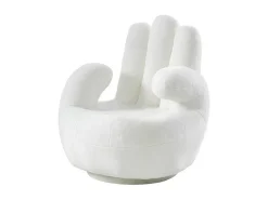 Draaiende Fauteuil Van Imitatiebont Catchy - Wit-Vente-unique Online